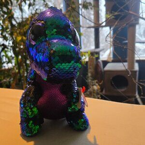 TY COLLECTABLE KATE SEQUIN BIG PURPLE EYE DRAGON BABY GREEN BLUE PURPLE BLACK